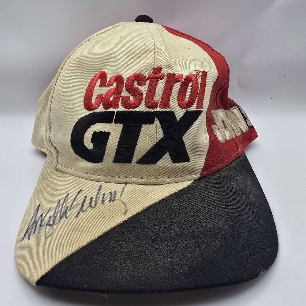 Vintage Castrol GTX John Force NHRA Racing Autographed Snapback Hat Cap Kuuza